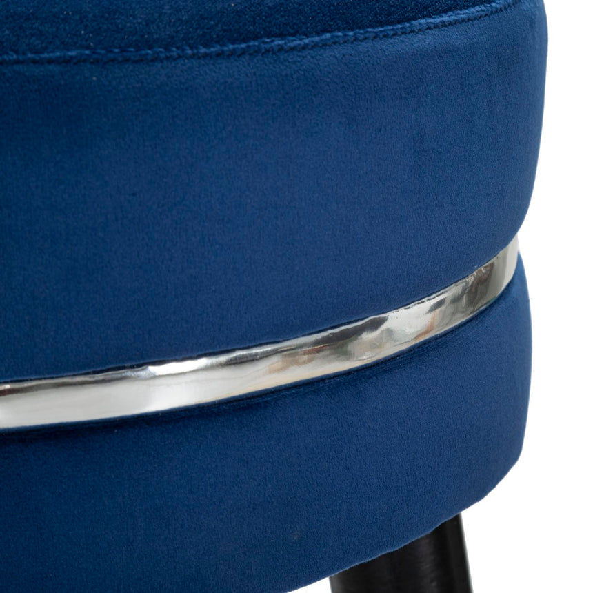 Paris velvet bar stool silver