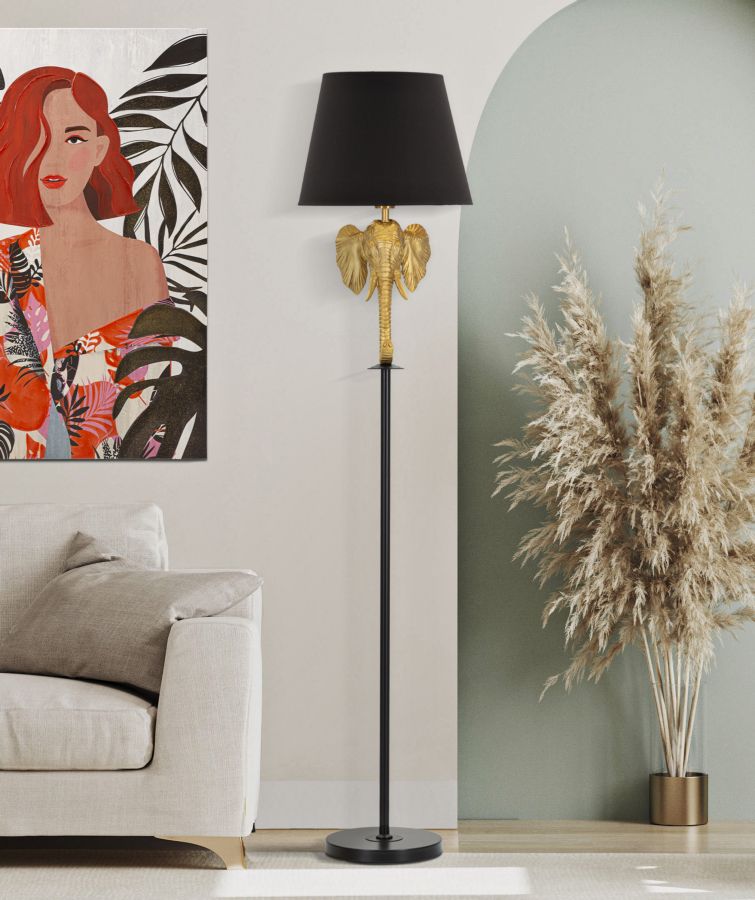 Monkey resin table lamp 34cm