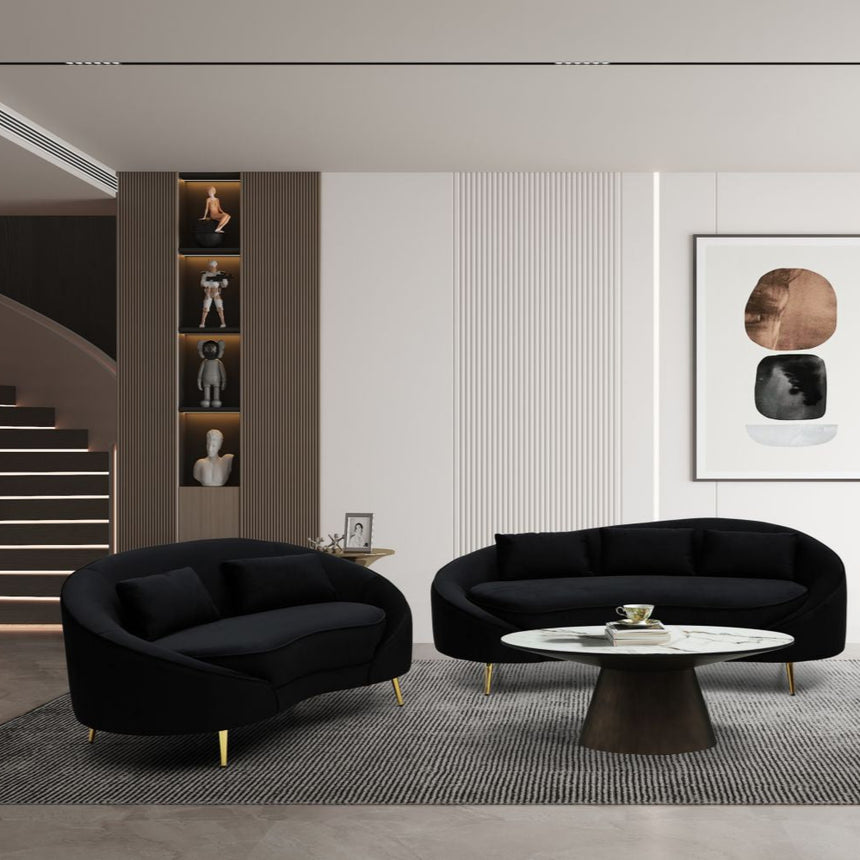 Oslo 3-seater velvet sofa