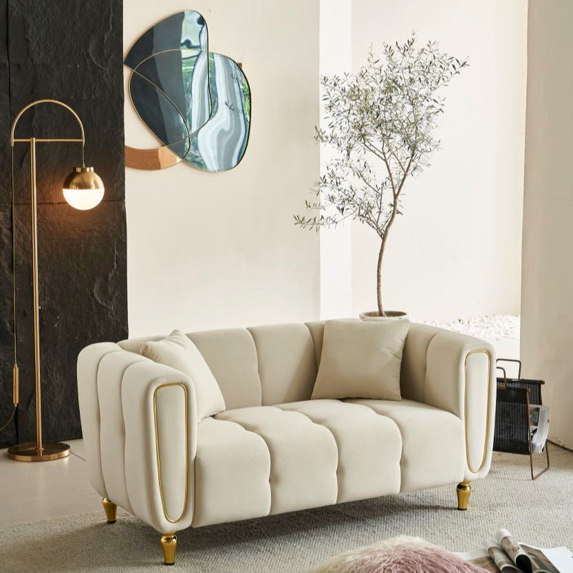 Alma 2-seater velvet sofa