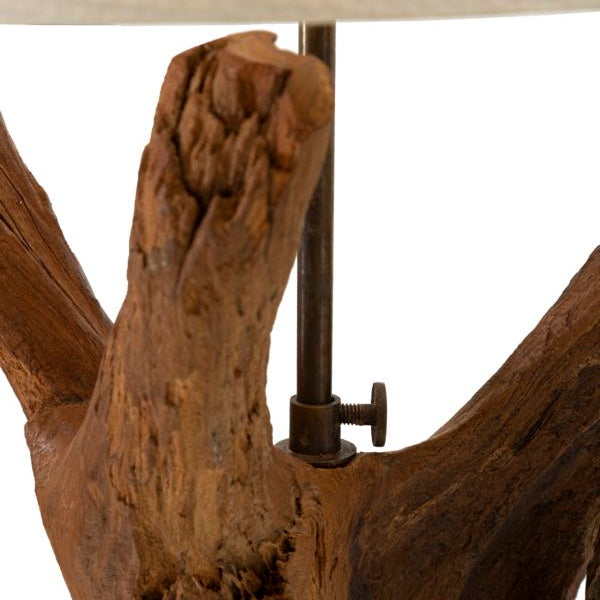 Teak Riciclato fa asztali lámpa