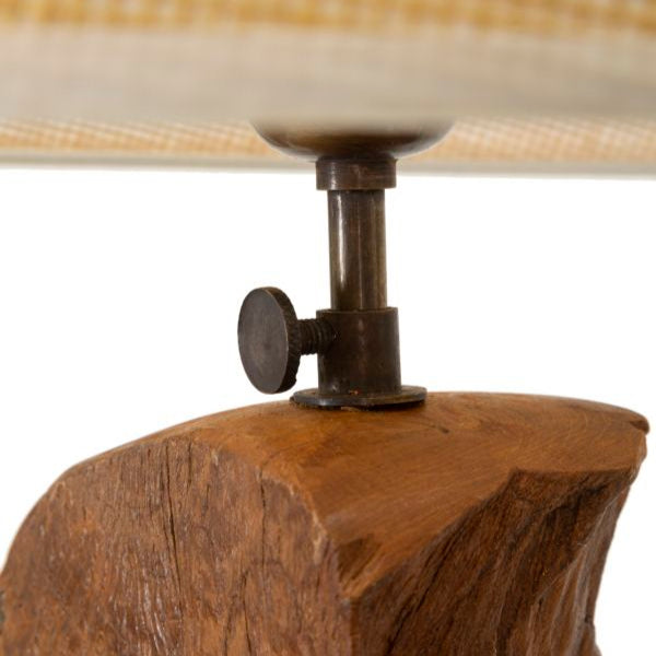 Teak Riciclato fa asztali lámpa