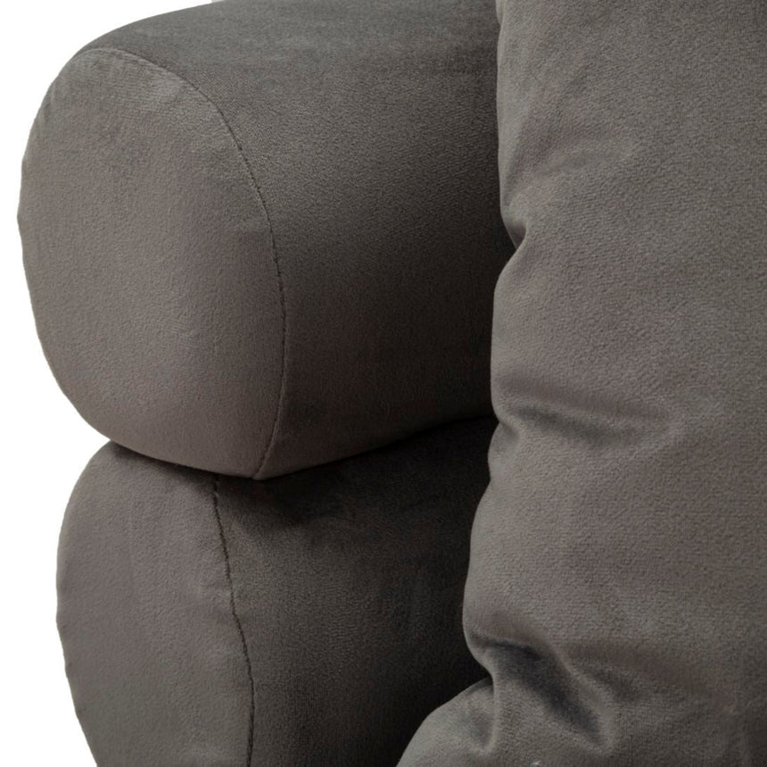Silvery 2-seater velvet sofa
