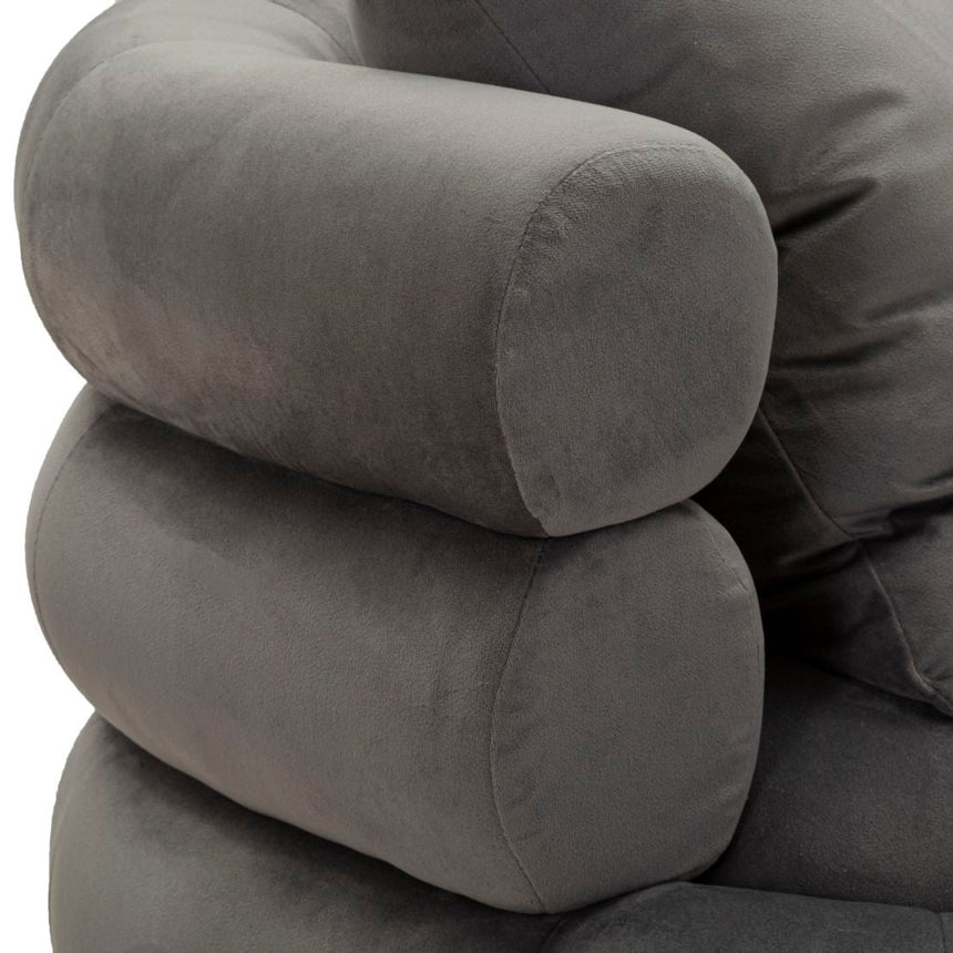 Silvery 2-seater velvet sofa