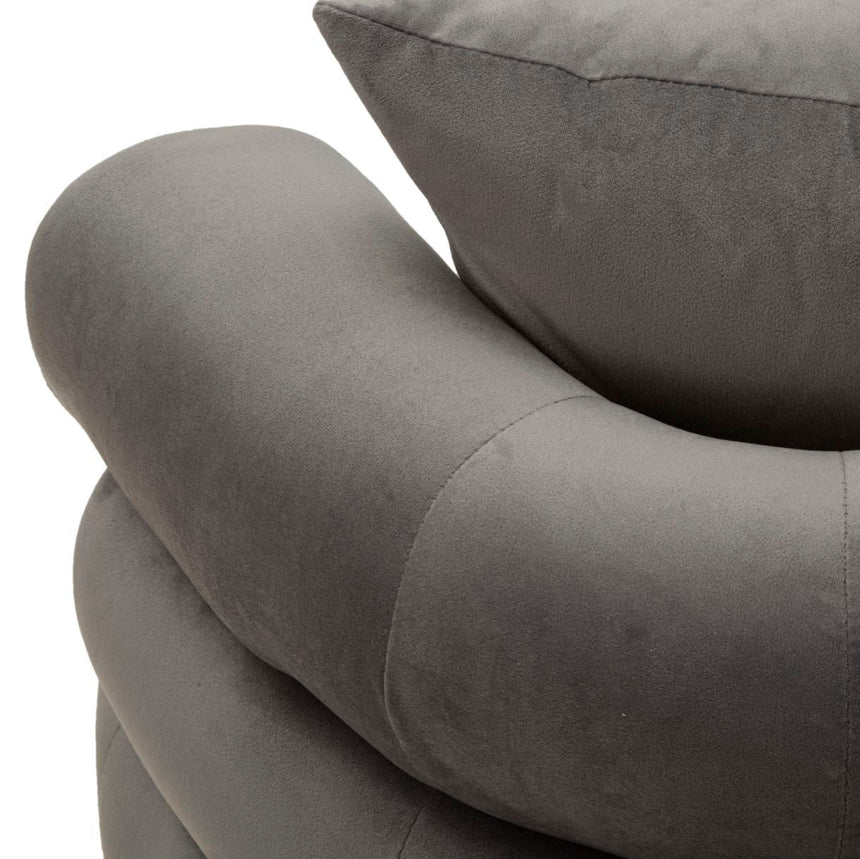 Silvery 2-seater velvet sofa