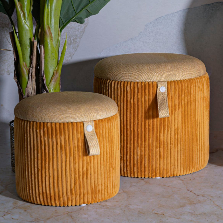 Bolzano corduroy pouf set