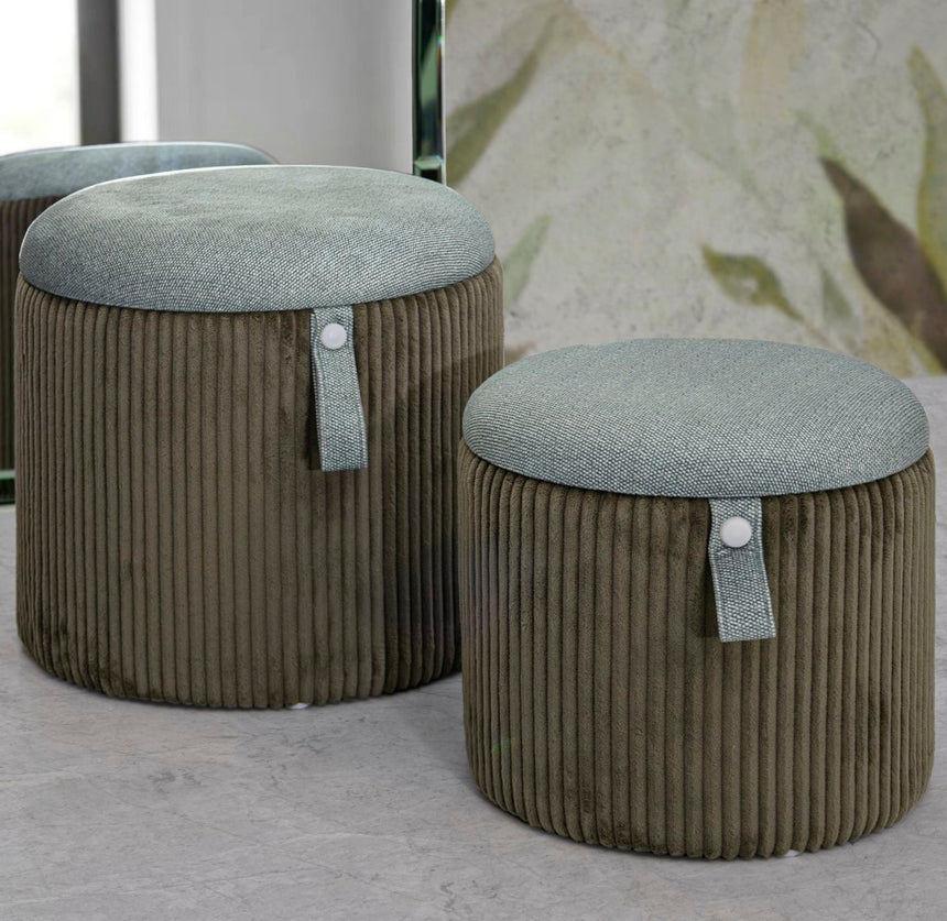 Bolzano corduroy pouf set