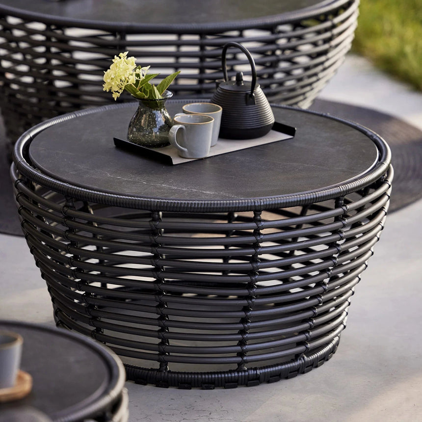 Basket kő kerti dohányzóasztal Ø75