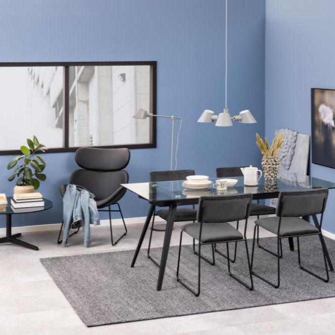 Cazar textile leather chair with black legs