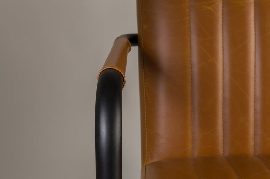 Stitched cognac textilbőr szék