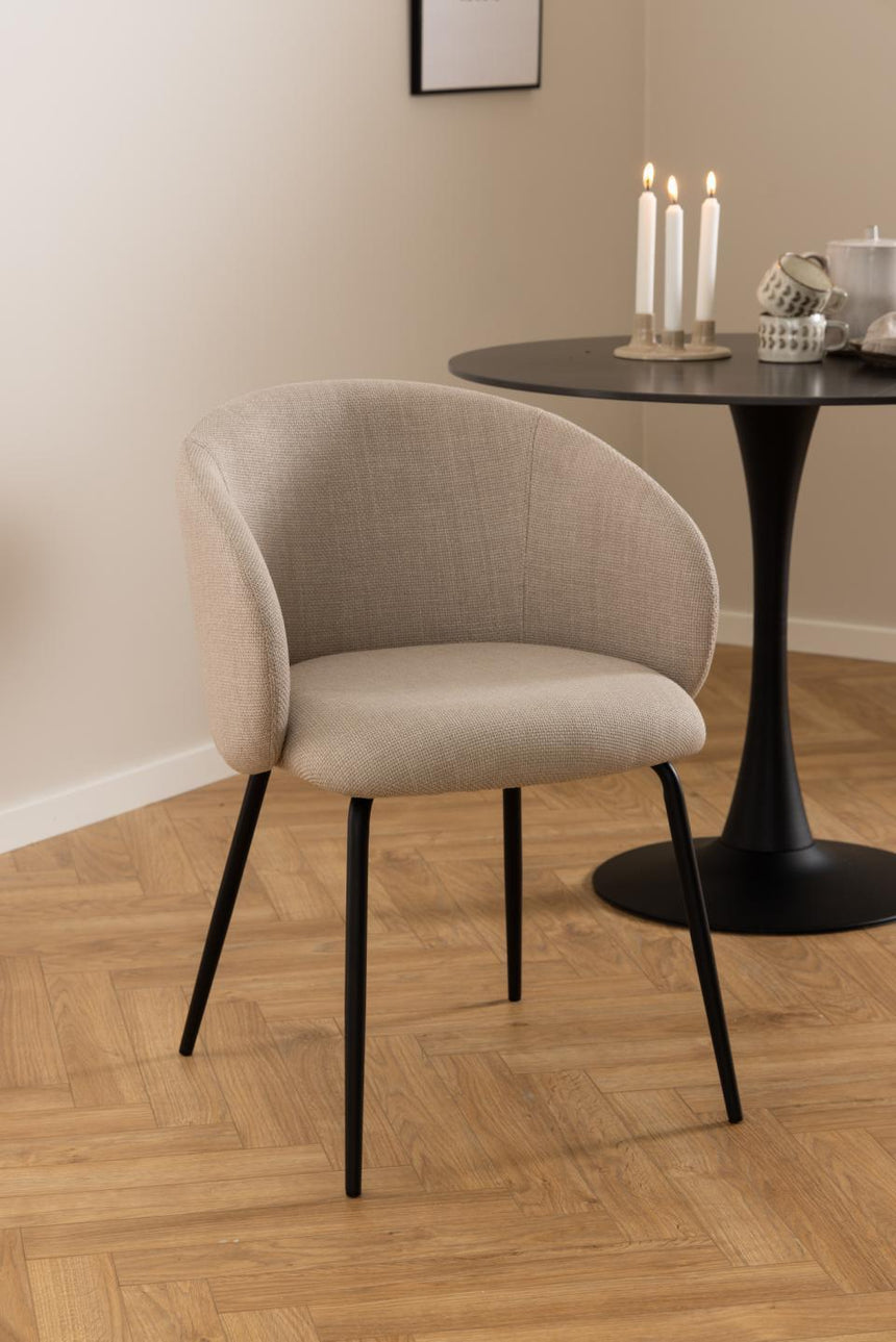 Eleanor fabric chair with black legs