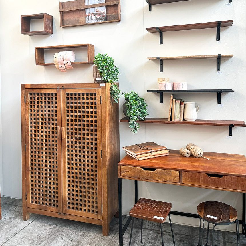 Mango wood tall cabinet