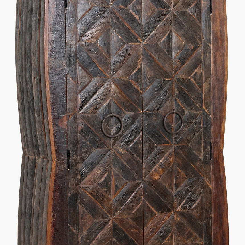 Barrel wood cabinet