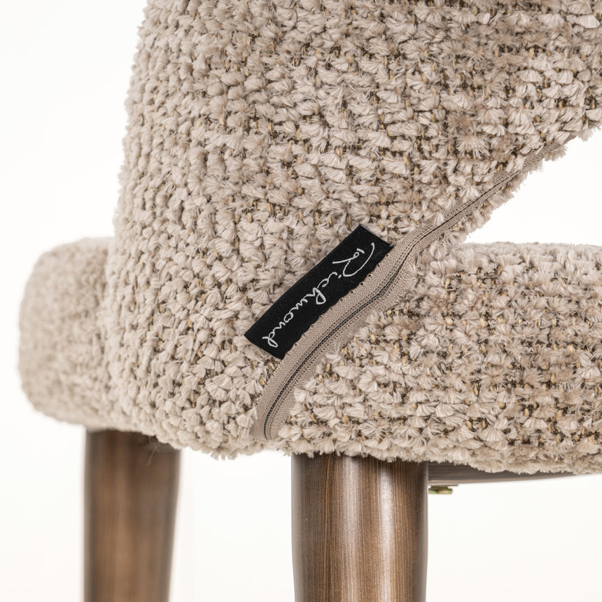Delphine fabric low bar stool