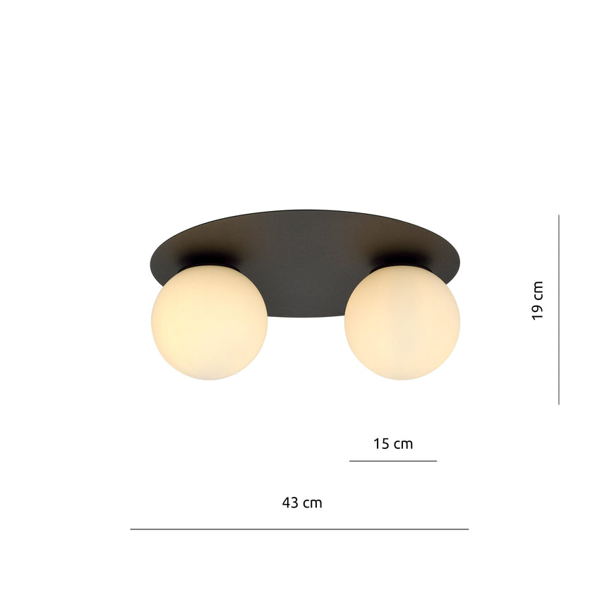 Solar 2 Opal metal ceiling lamp