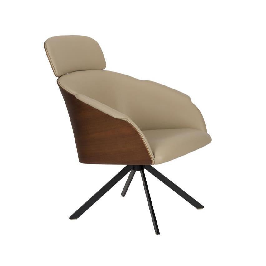 Frie textile leather armchair