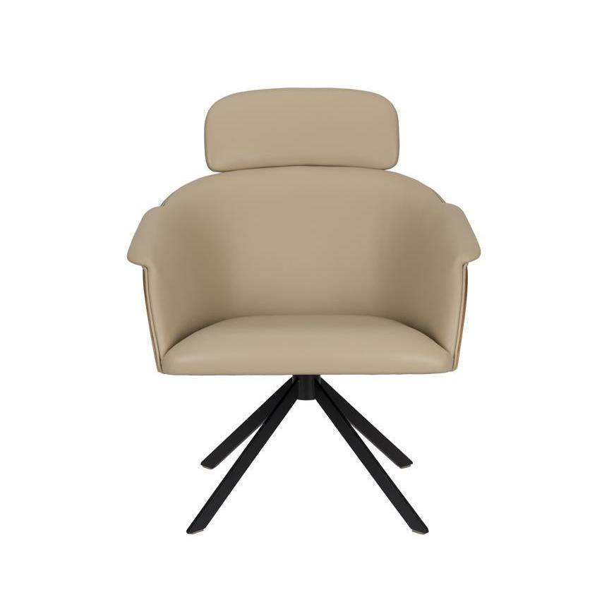 Frie textile leather armchair