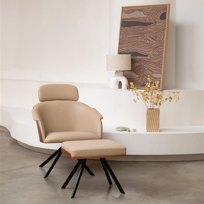 Frie textile leather armchair