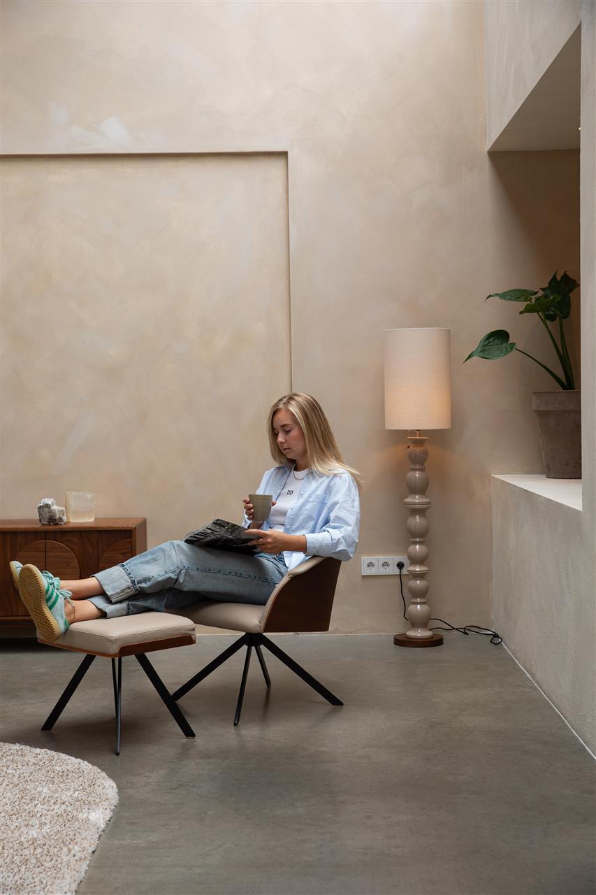 Frie textile leather armchair