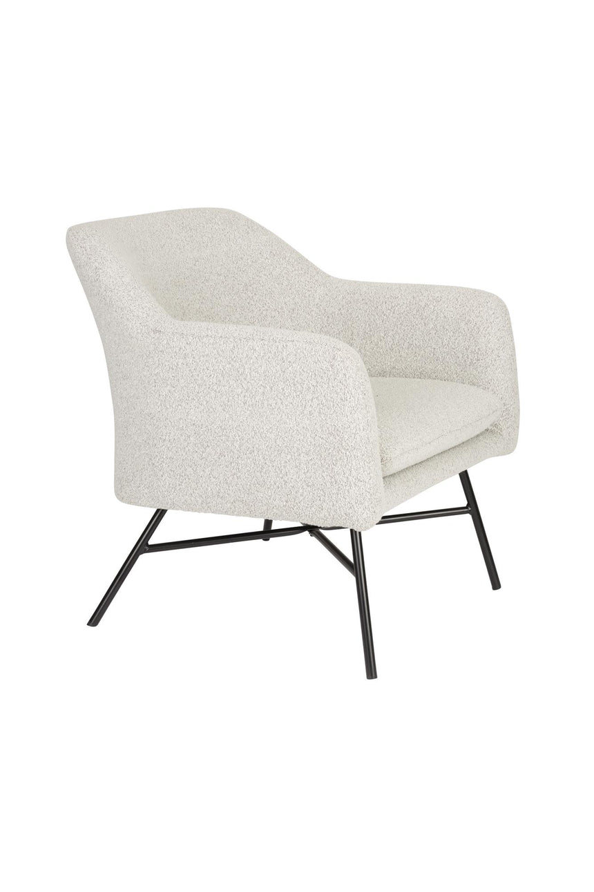 Joaz lounge fotel – Modern kárpitozás, fekete fém vázzal