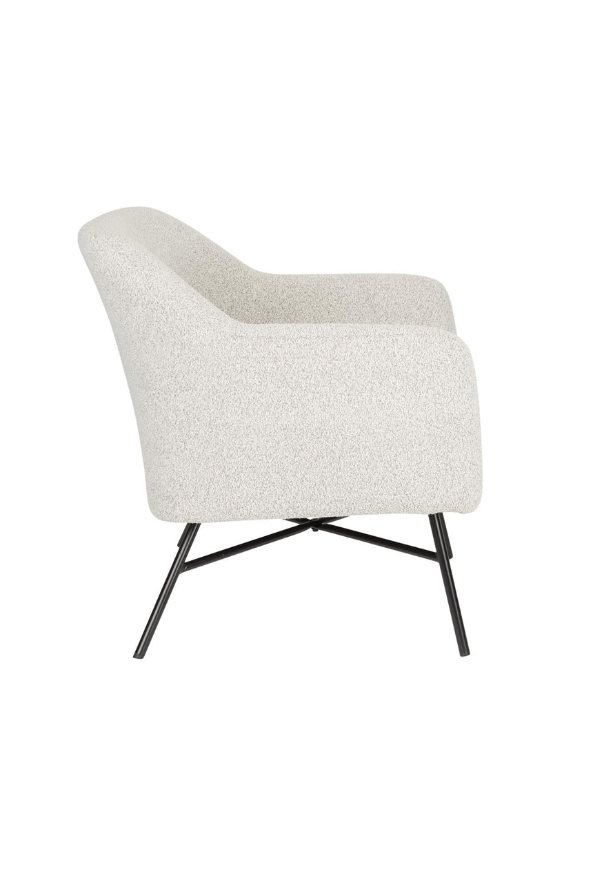 Joaz lounge fotel – Modern kárpitozás, fekete fém vázzal