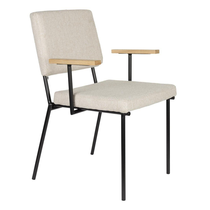 Fellow fabric chair with armrests