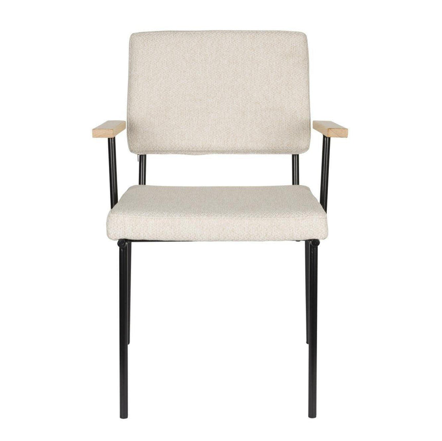 Fellow fabric chair with armrests