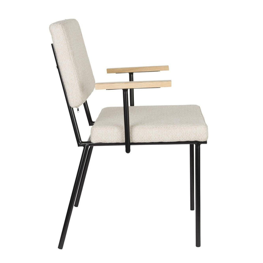 Fellow fabric chair with armrests