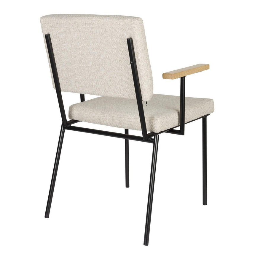 Fellow fabric chair with armrests