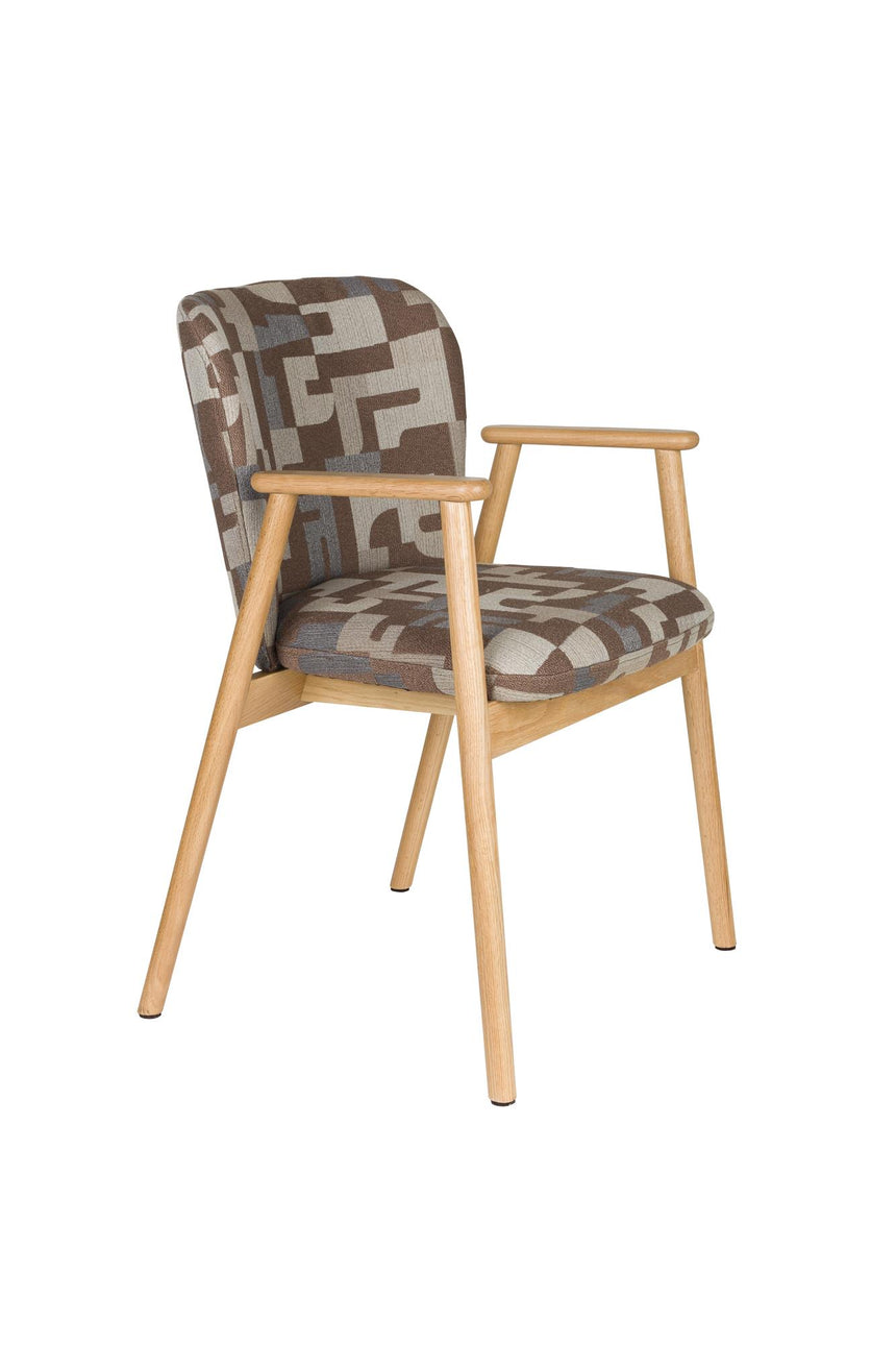 Kenna kárpitozott karfás szék – Természetes tölgyfa vázzal