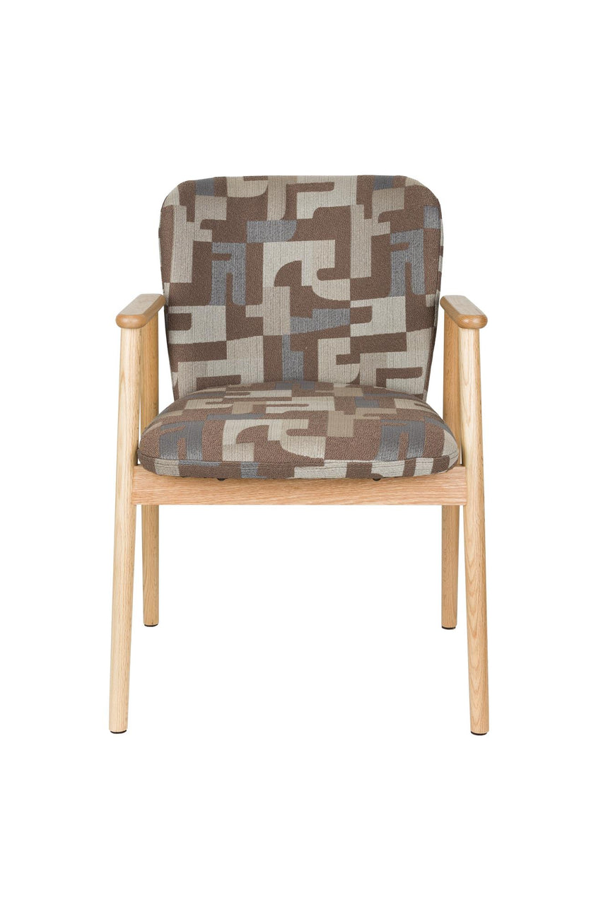 Kenna kárpitozott karfás szék – Természetes tölgyfa vázzal