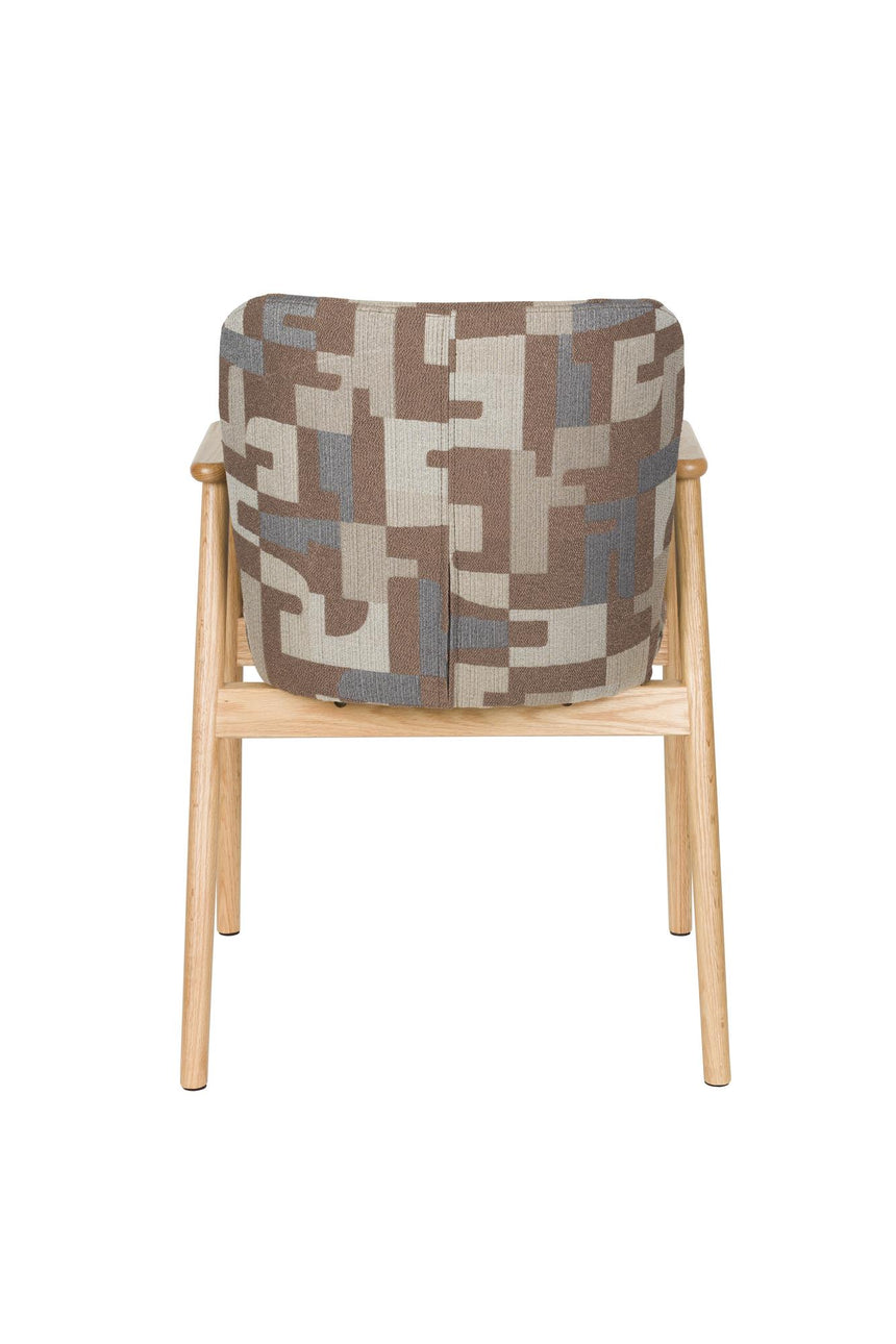 Kenna kárpitozott karfás szék – Természetes tölgyfa vázzal