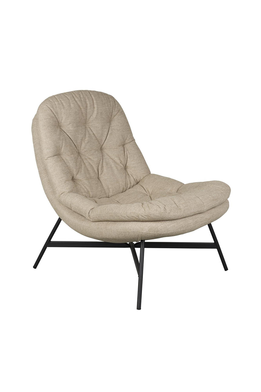 Othello lounge fotel – Bézs kárpitozás, robusztus acélvázzal