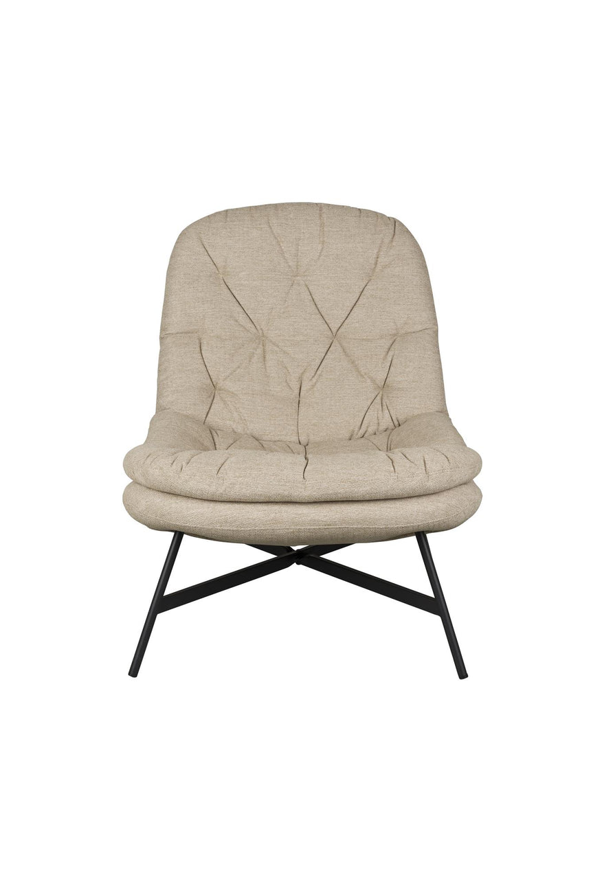 Othello lounge fotel – Bézs kárpitozás, robusztus acélvázzal