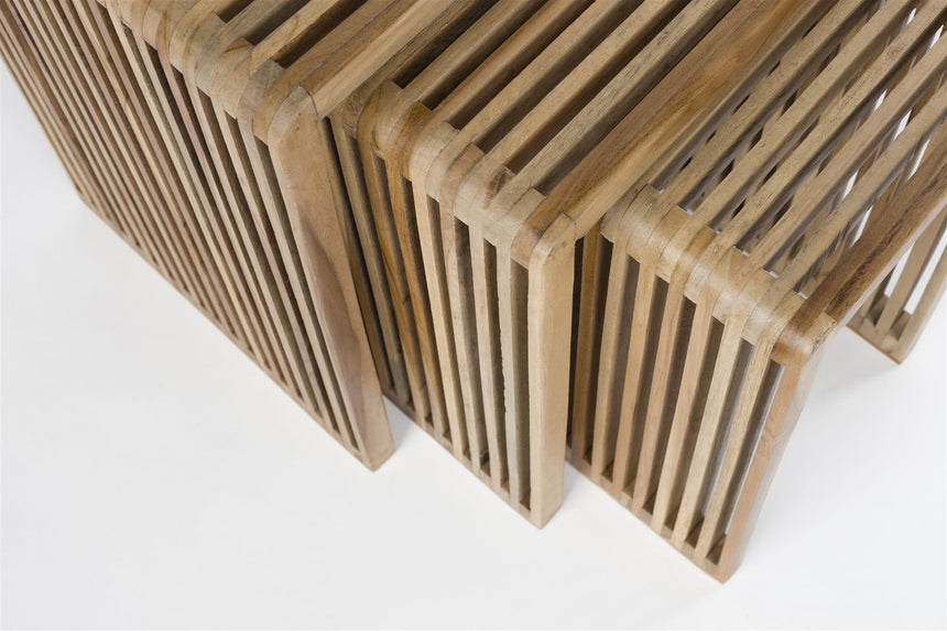 Djia oldalasztal szett (3 darabos) – Tömör teakfából