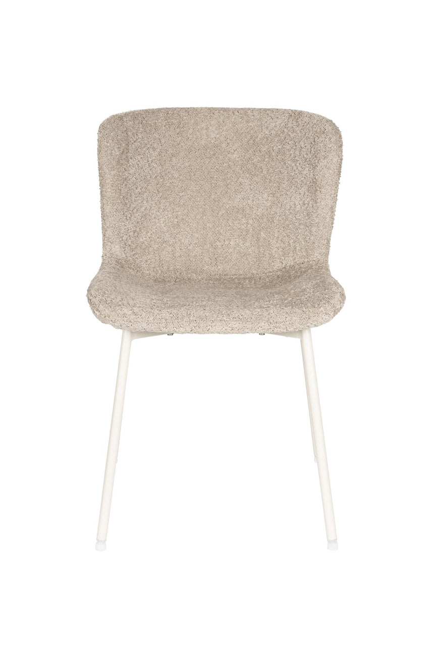 Marion étkezőszék – Barna kárpitozás, fehér lábakkal