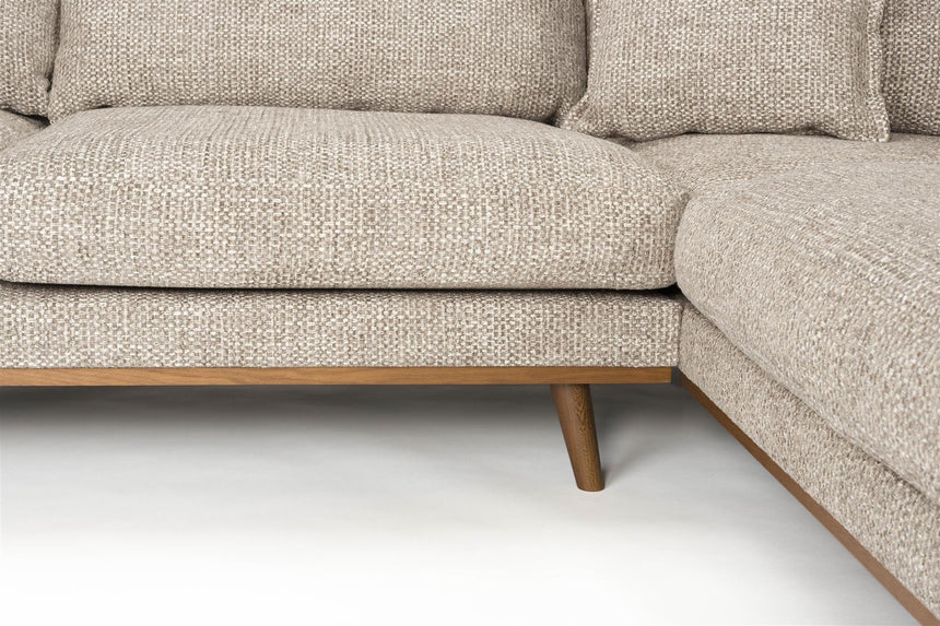 Hagen 4,5 személyes kanapé – Barna kárpitozás, jobb oldali kivitel