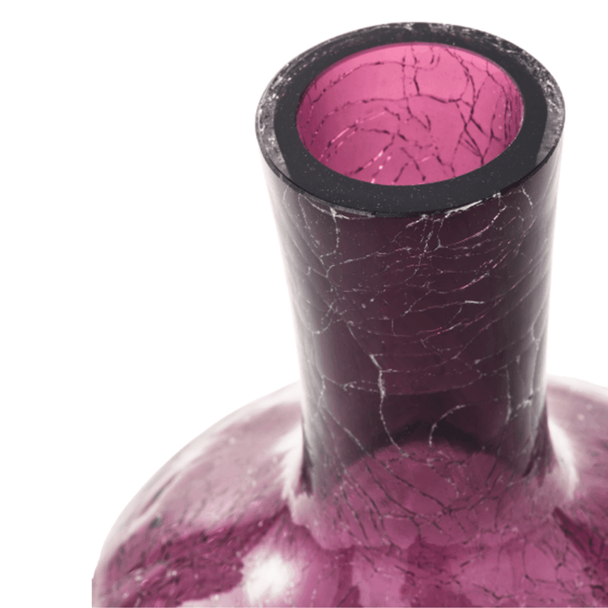 Crackled Ball glass vase 32cm