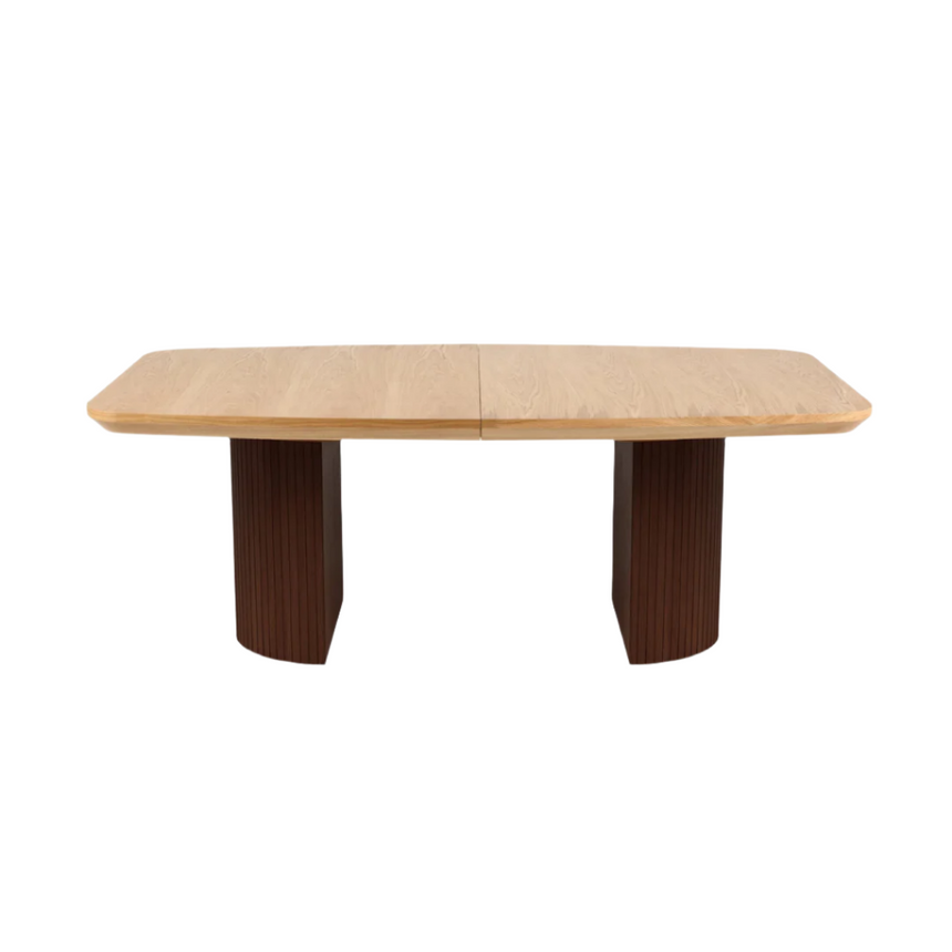 Mana extendable wooden dining table with dark brown legs