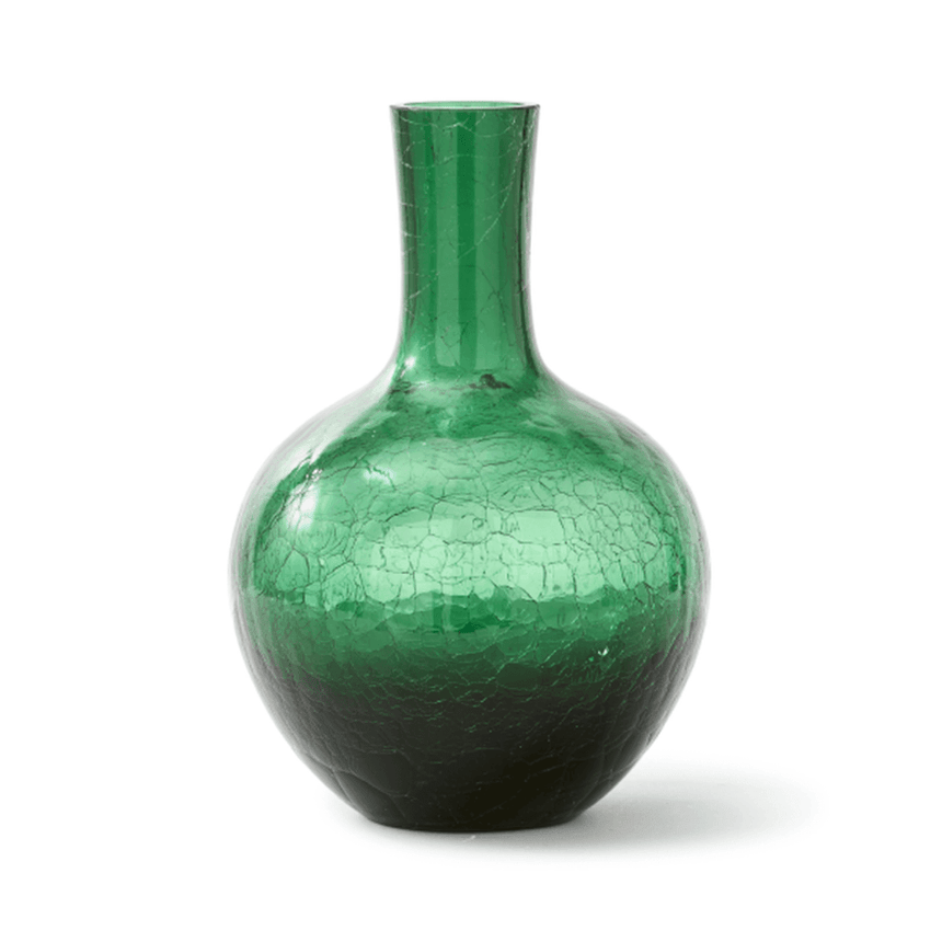 Crackled Ball glass vase 32cm