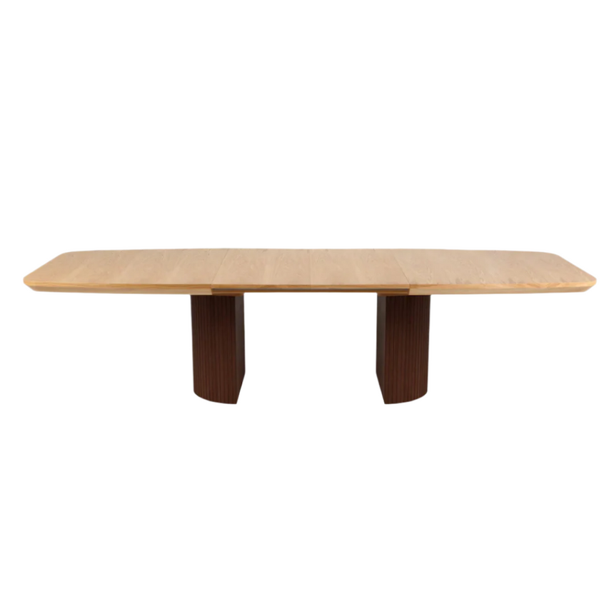 Mana extendable wooden dining table with dark brown legs