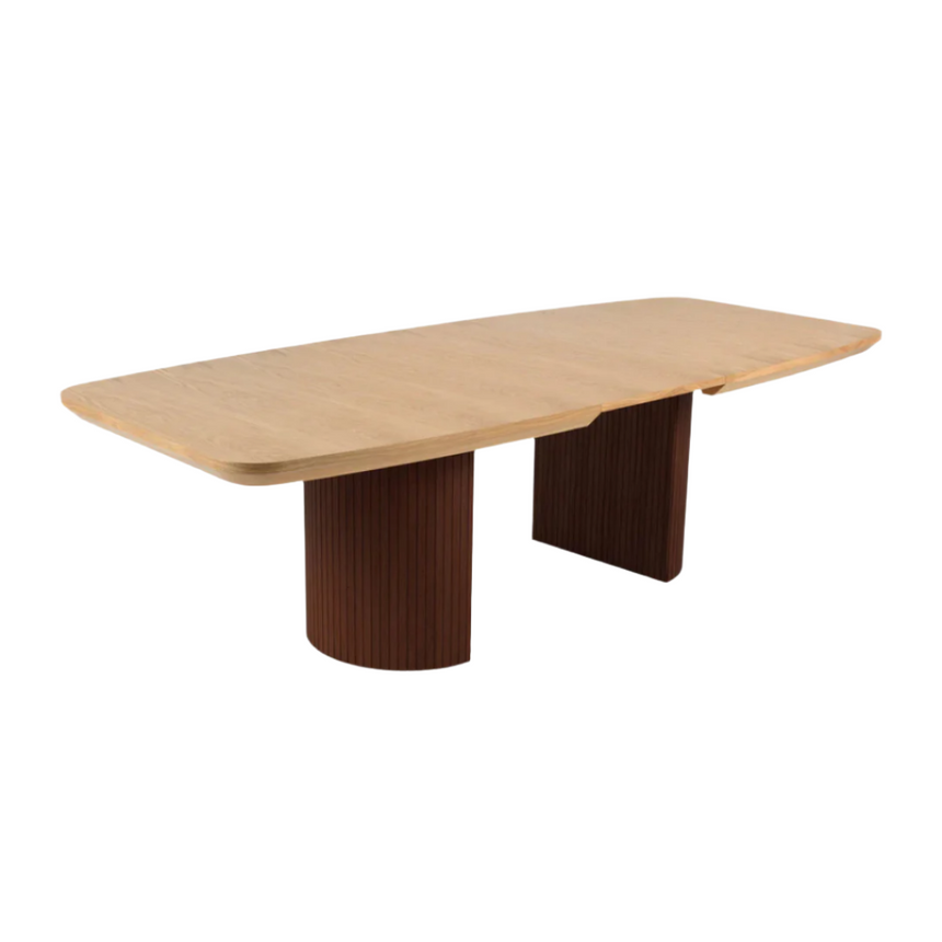 Mana extendable wooden dining table with dark brown legs
