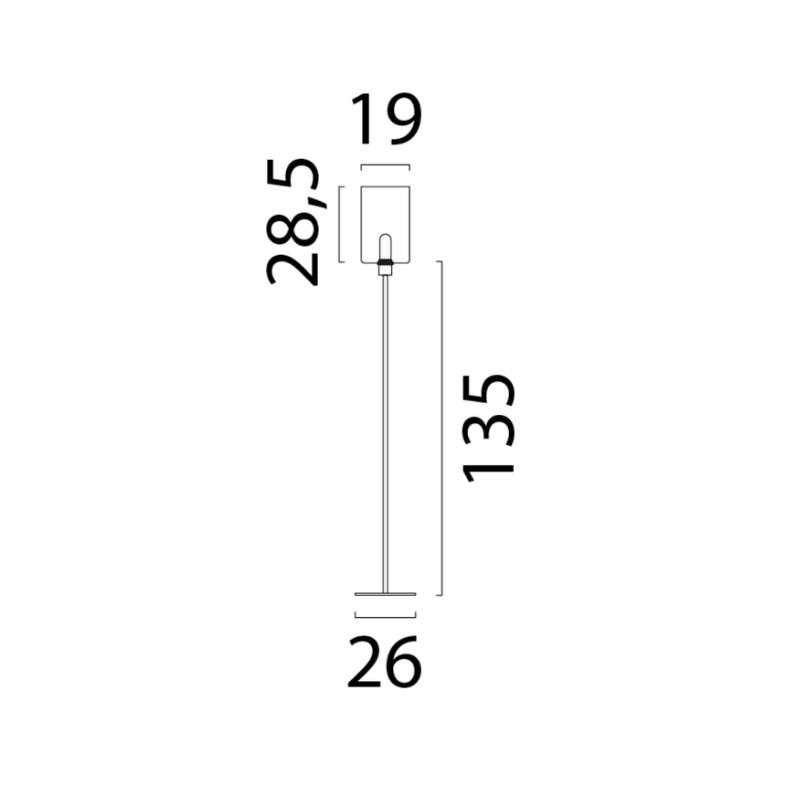 Ortona üveg állólámpa fekete foglalattal