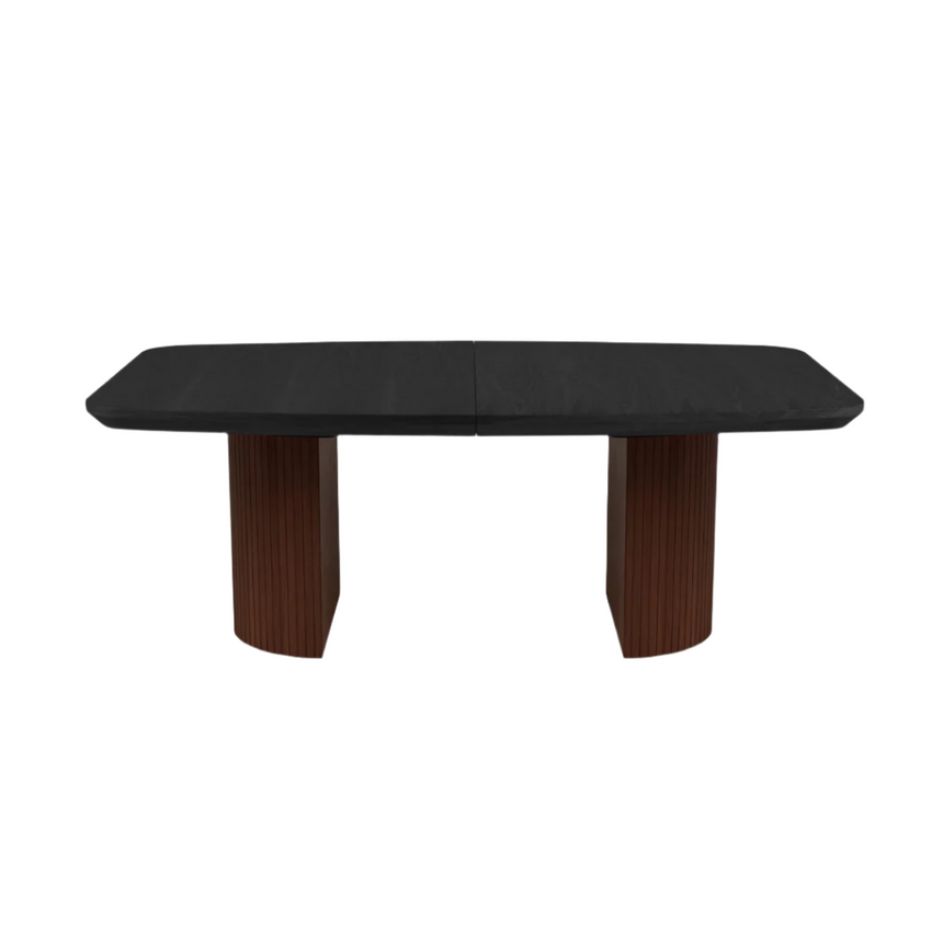 Mana extendable wooden dining table with dark brown legs