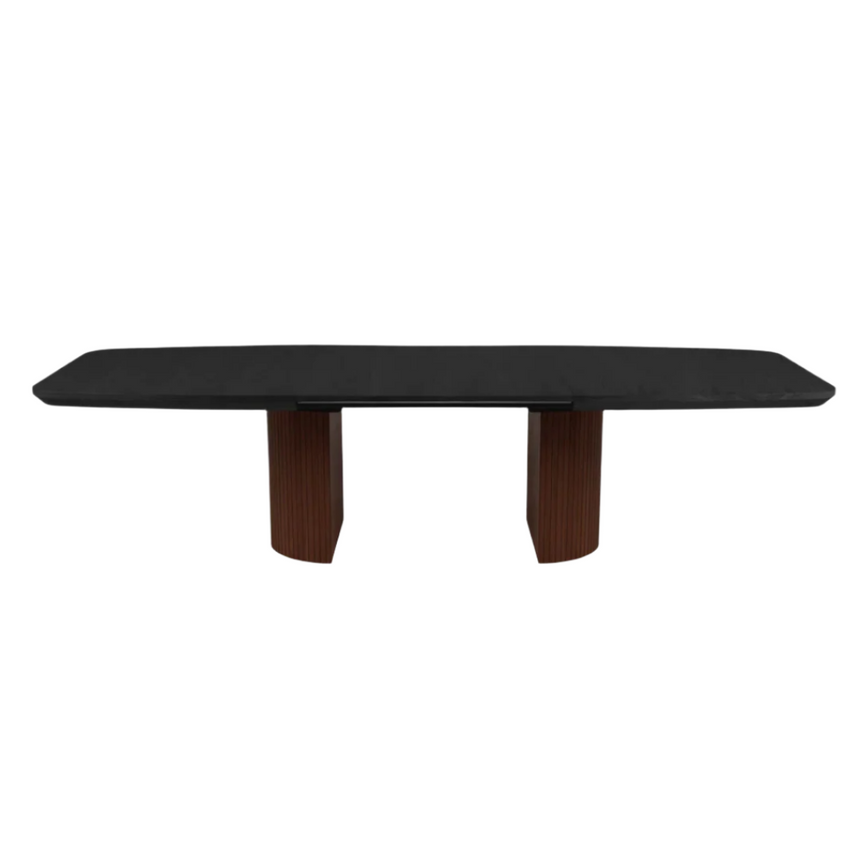 Mana extendable wooden dining table with dark brown legs