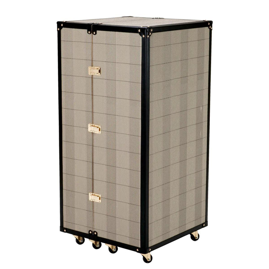 Martini Bianco wooden bar cabinet with black trim