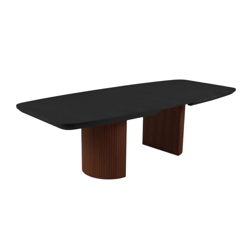 Mana extendable wooden dining table with dark brown legs
