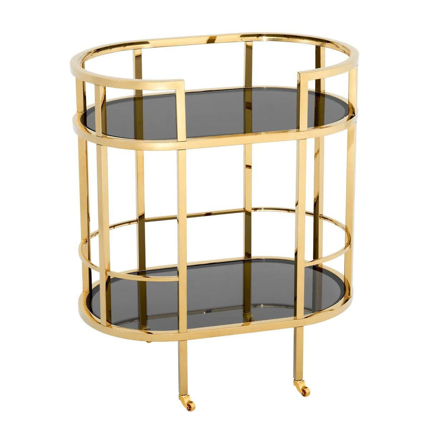 Townhouse füstüveg zsúrkocsi arany vázzal