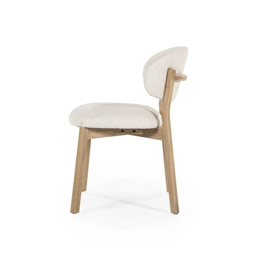 Mikky fabric chair with natural legs