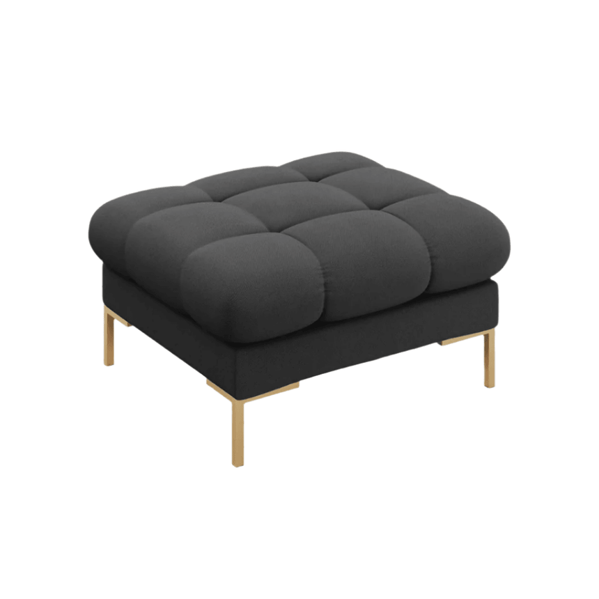 Mamaia fabric pouf with gold legs
